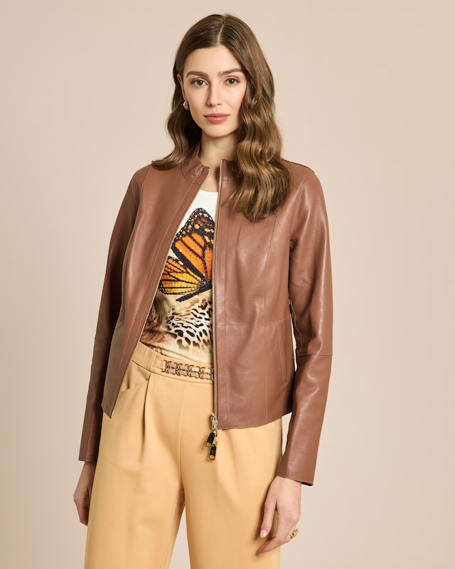 Lederjacke zum Wenden Snake/Uni