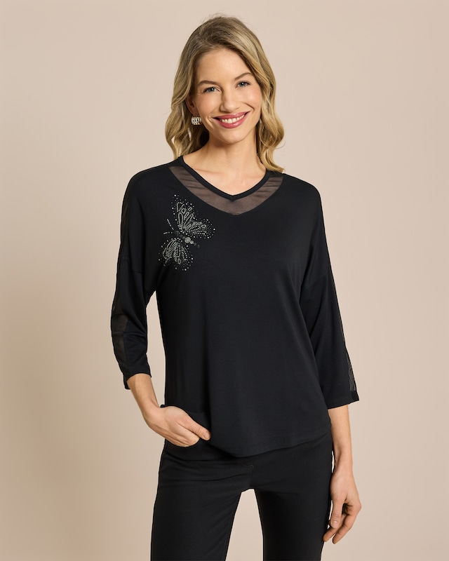 Shirt mit Strassmotiv