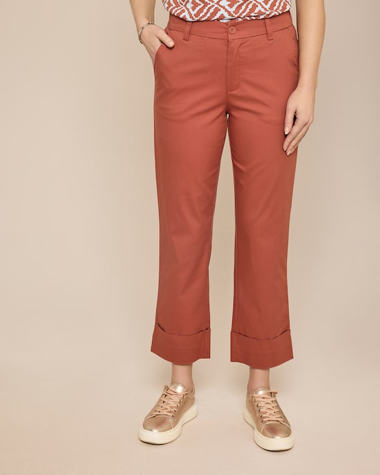 Produktabbildung für Straight Leg Elastische Twill-Hose