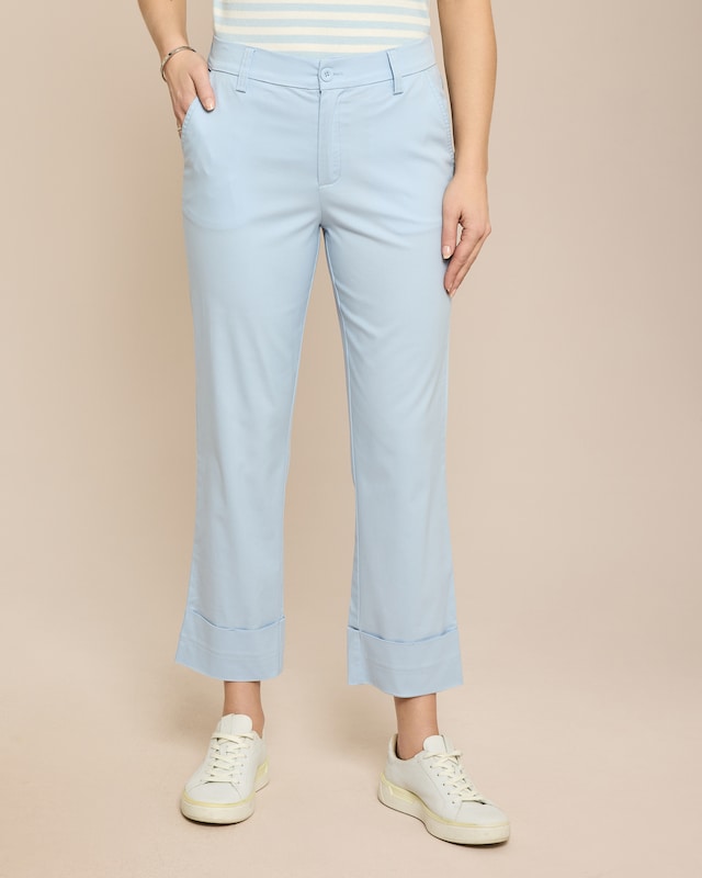 Straight Leg Elastische Twill-Hose