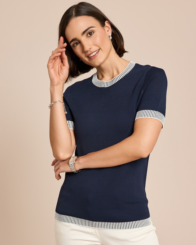 Kurzarm-Pullover Italian Strick