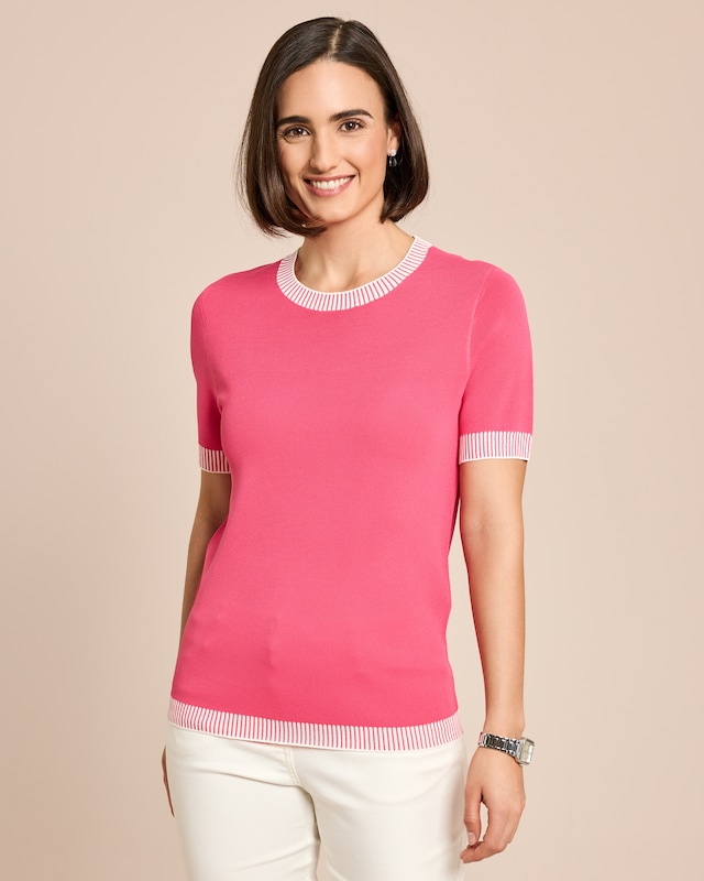 Kurzarm-Pullover Italian Strick