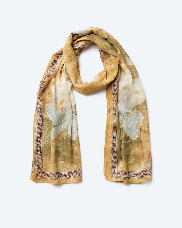 Schal mit Druck und Flöckchen