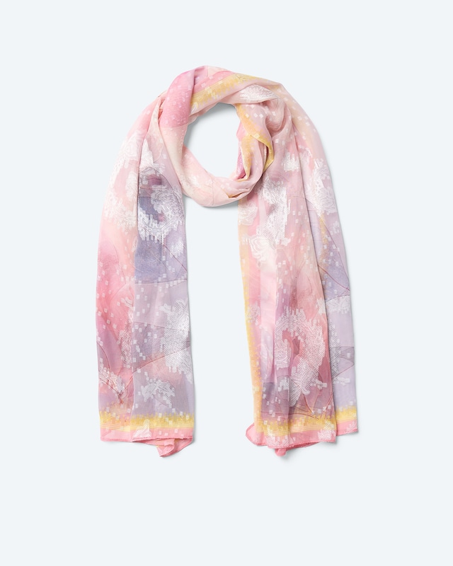 Schal mit Druck und Flöckchen