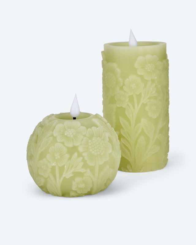 3D-Kerzen "Blumen", 2tlg.