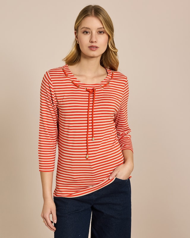 Shirt mit Kordel-Detail am Ausschnitt