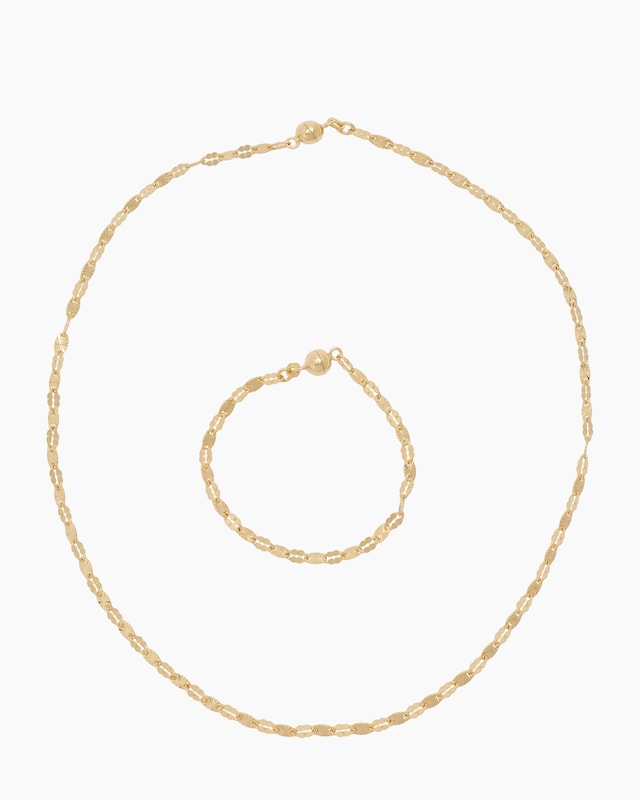 Schmuck-Set Plättchenkette & Armband, 2tlg.