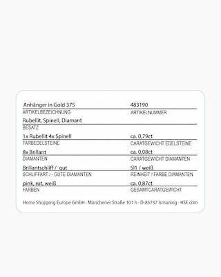 Produktabbildung 4 für Anhänger mit Rubellit, Spinell & Brillanten