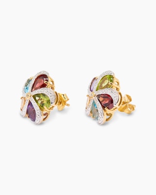 Produktabbildung 2 für Ohrstecker mit Multi-Edelsteinen
