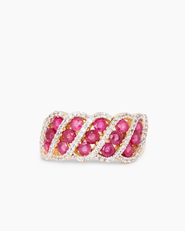 Ring mit Sambia Rubin & Zirkon