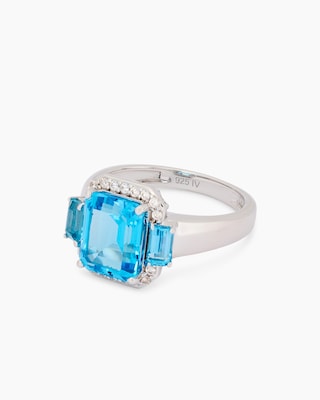 Produktabbildung 2 für Silberring mit Blautopas und Zirkon