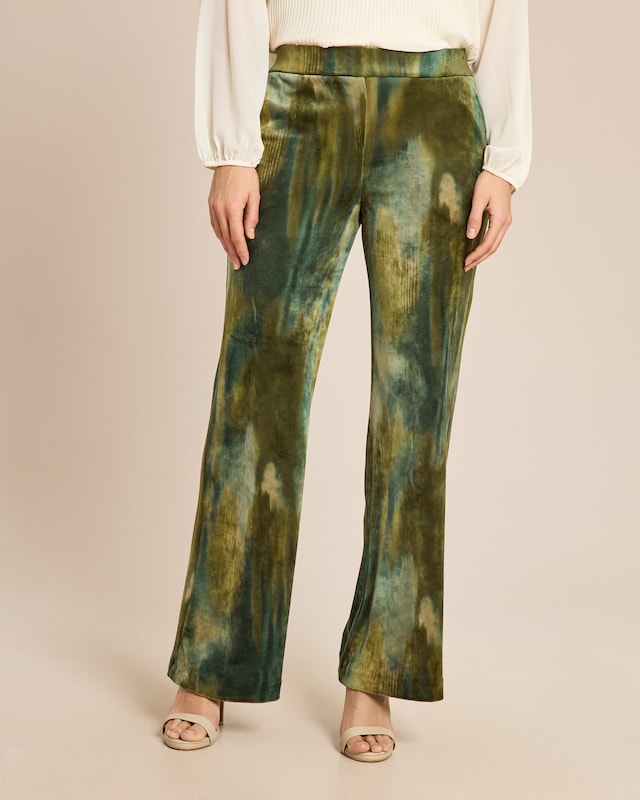 Marlenehose mit Aquarelldruck