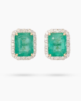 Produktabbildung 1 für Ohrstecker mit Smaragd & Brillanten