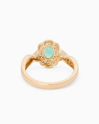 Produktabbildung 3 für Ring mit Smaragd und Zirkone