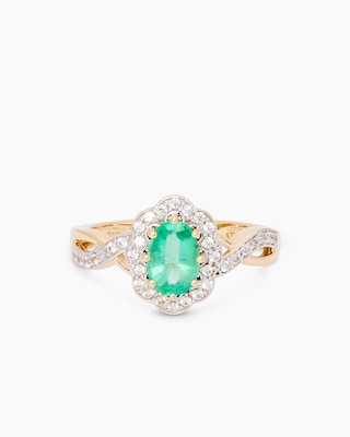 Produktabbildung 4 für Ring mit Smaragd und Zirkone