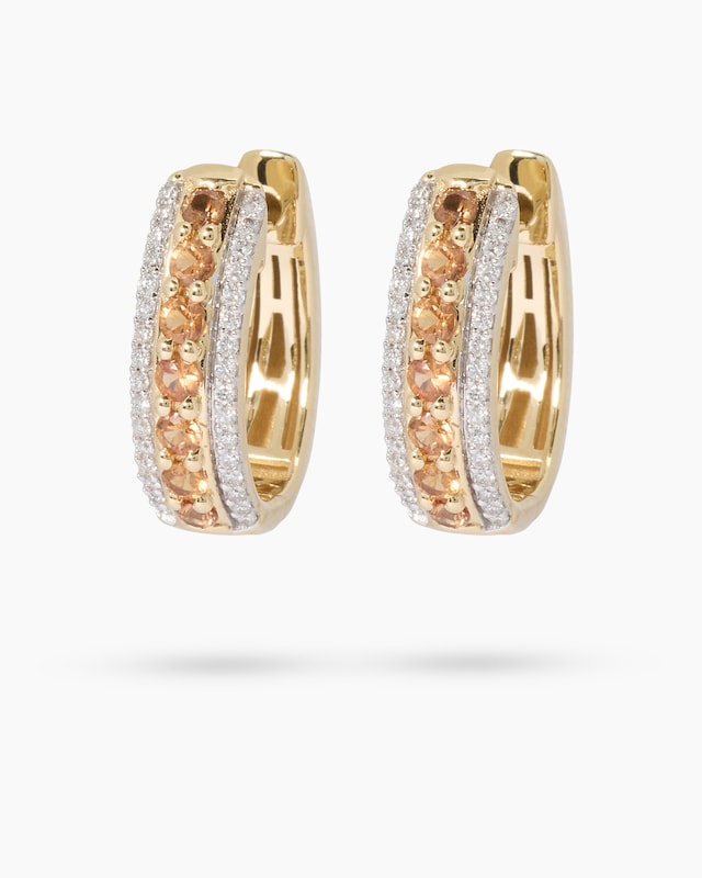 Creolen mit Saphir & Brillanten