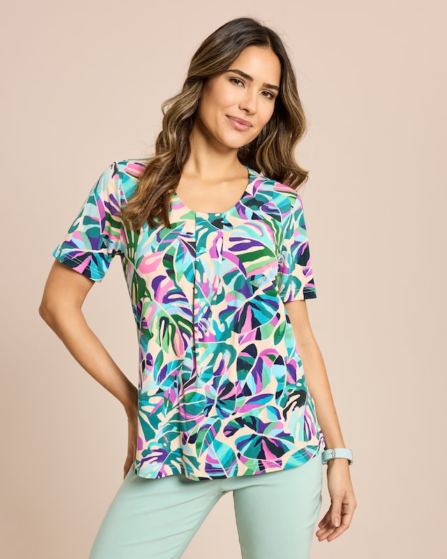 Shirt mit Tropic-Blätterdruck