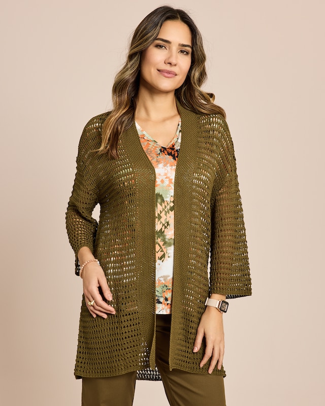 Cardigan in Häkel-Optik
