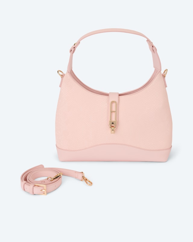 Tasche in schimmernder Snake-Optik