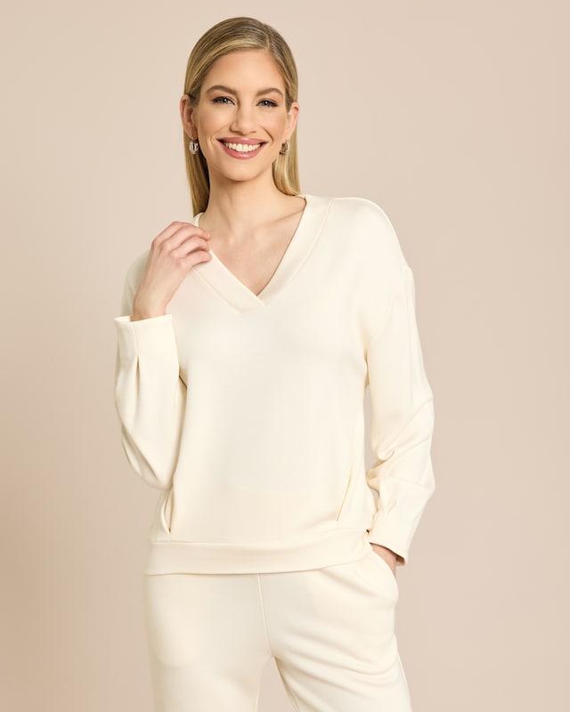 Sweatshirt mit V-Ausschnitt