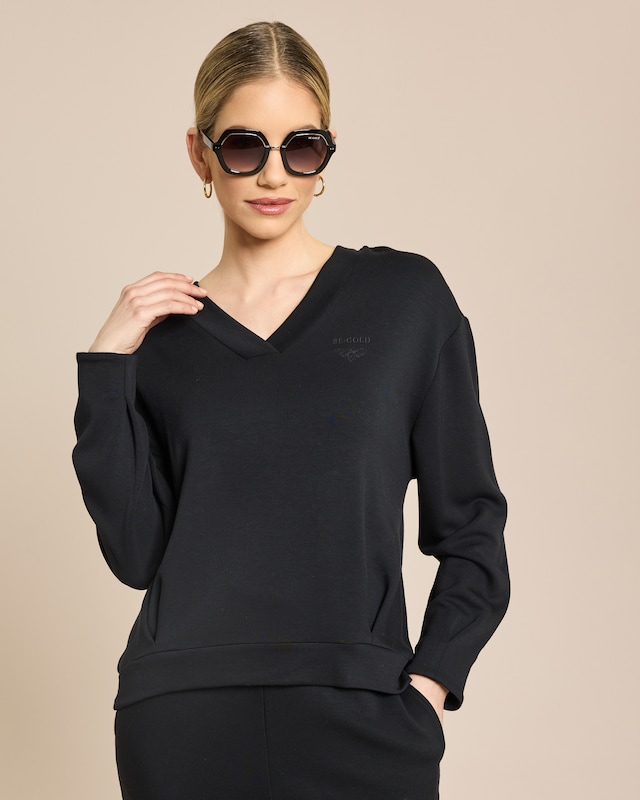 Sweatshirt mit V-Ausschnitt