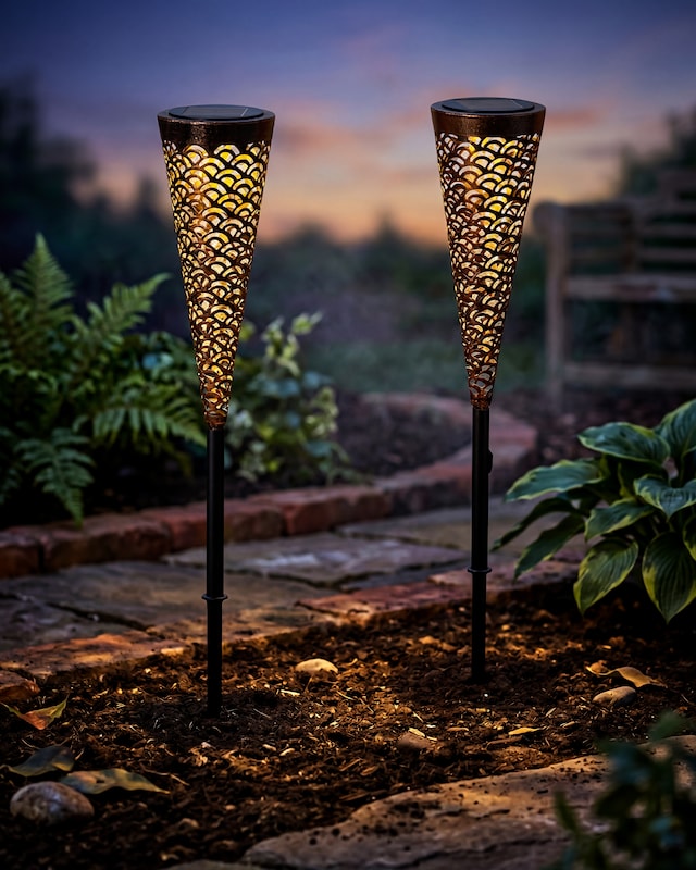 Solar-Metallfackeln, 2er-Set