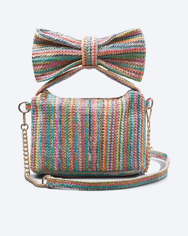 Schleifentasche in Strohoptik