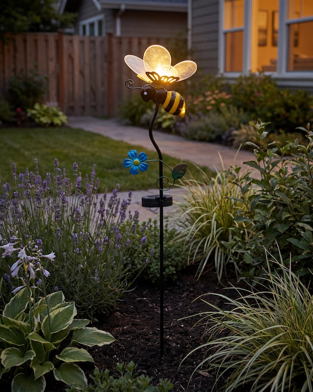 LED-Solar-Gartenstecker "Plexiglas Biene"