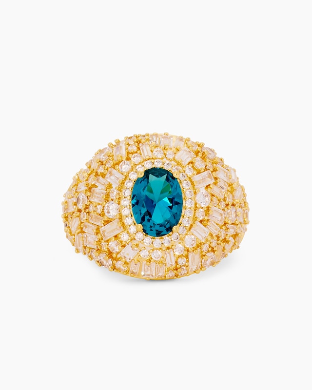 Ring mit Nano-Paraiba und Zirkonia