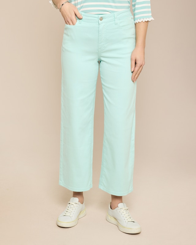 Hose mit weitem Bein und Stickerei