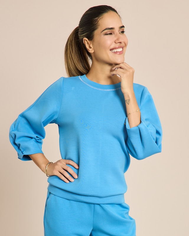 Sweatshirt mit Metallic Stickerei