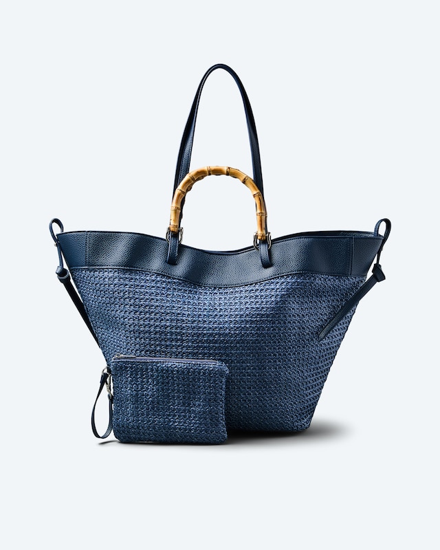 Shopper in Strohoptik