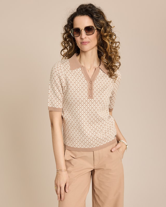 Polohemd gestrickt gemustert