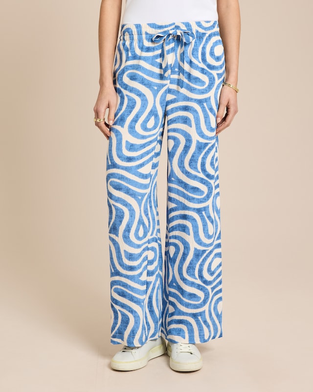 Wide Leg Hose mit Allover-Print
