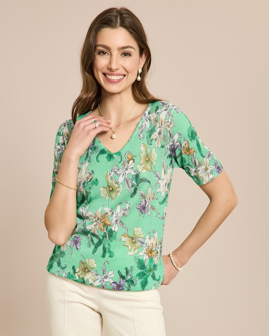 Produktabbildung für Pullover mit floralem Print