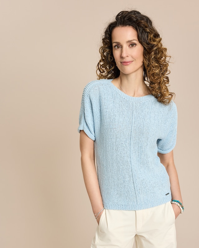Bändchengarn-Pullover kurzarm