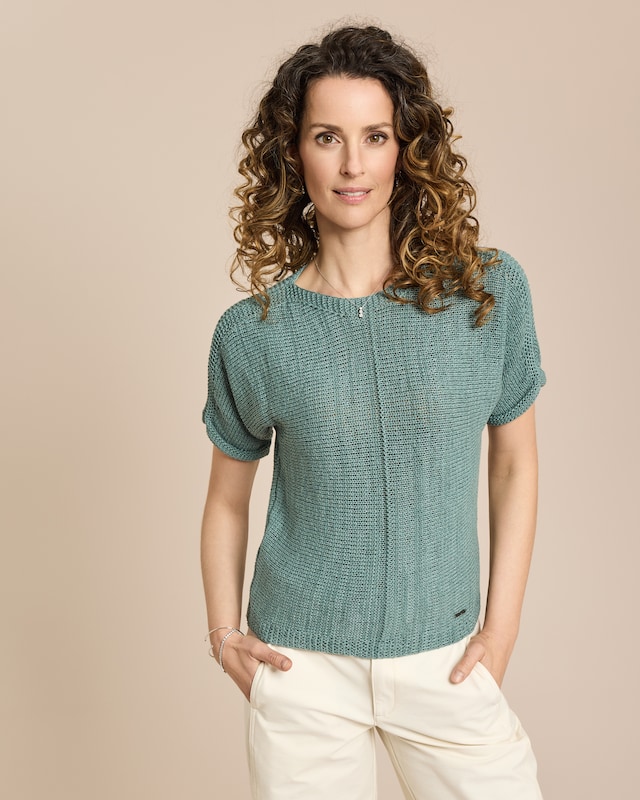 Bändchengarn-Pullover kurzarm