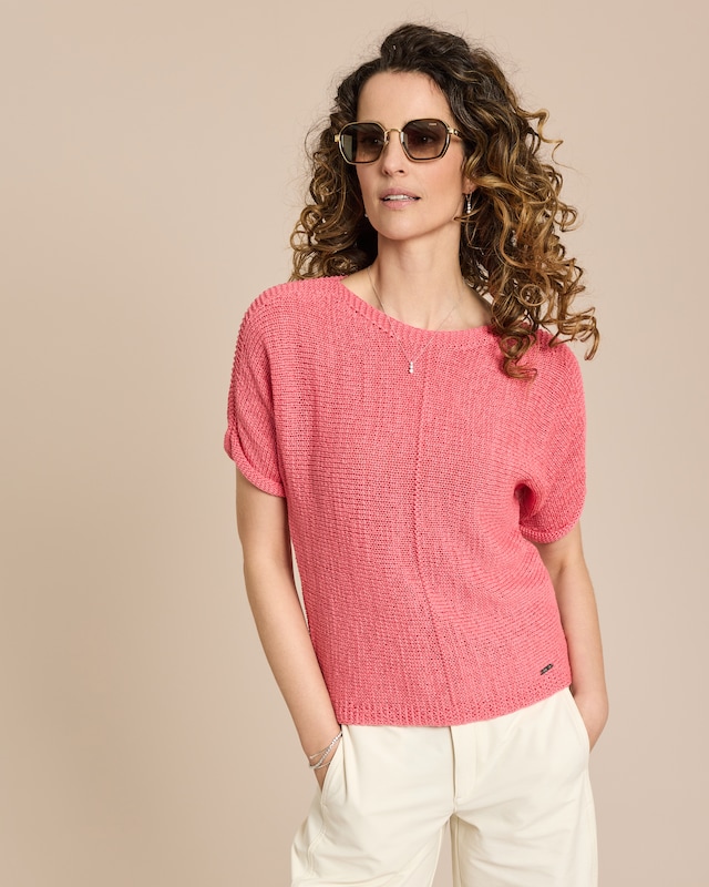 Bändchengarn-Pullover kurzarm