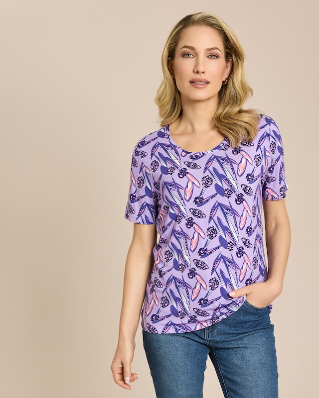 Shirt mit floralem Animal Druck