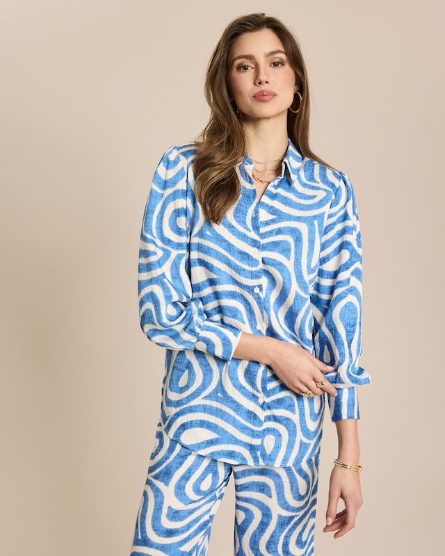 Langarm Bluse mit Allover-Muster