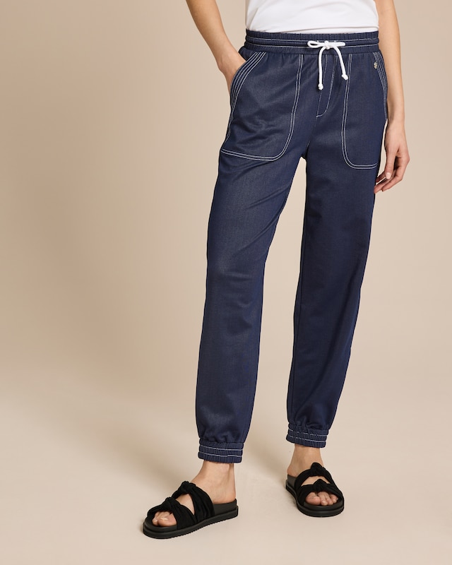 Jerseyhose mit Gummibund am Saum
