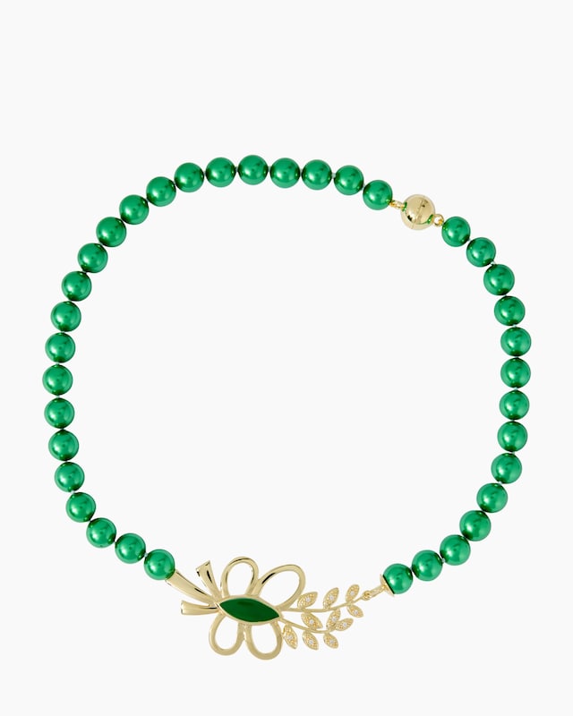 Collier mit Muschelkernperlen 10 mm