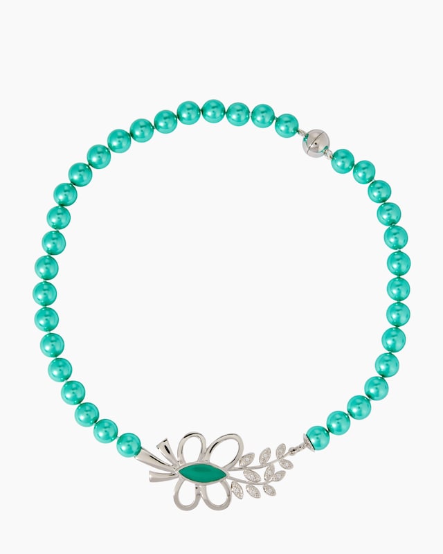 Collier mit Muschelkernperlen 10 mm