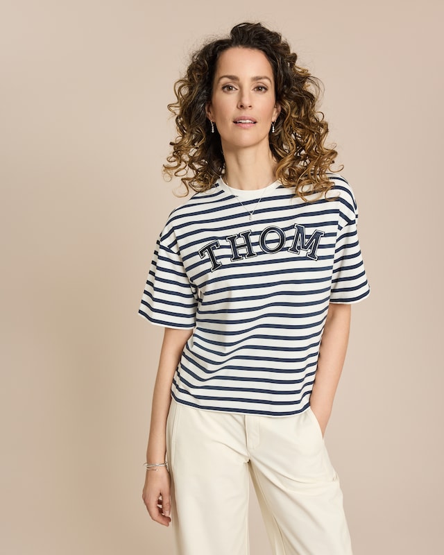 Boxy Shirt mit Logostickerei