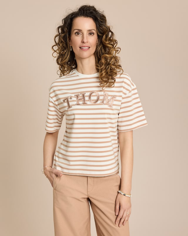 Boxy Shirt mit Logostickerei