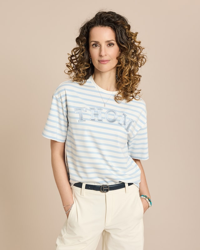 Boxy Shirt mit Logostickerei