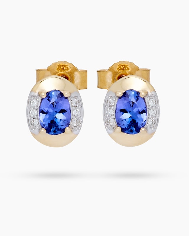 Ohrstecker mit Tansanit AAA+ und Brillanten