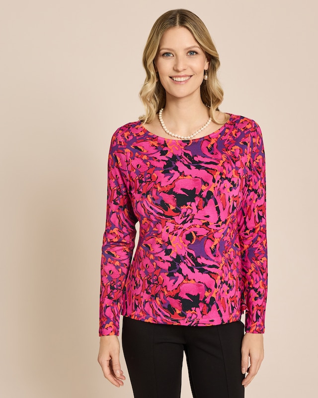 Shirt mit buntem Animalprint