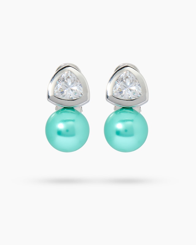 Ohrclipstecker mit MK-Perle 12 mm & Zirkonia