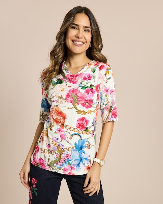 Produktabbildung für Shirt Blumendruck